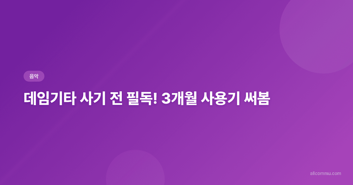 데임기타 — 20만원대에서 이만한 기타는 없다