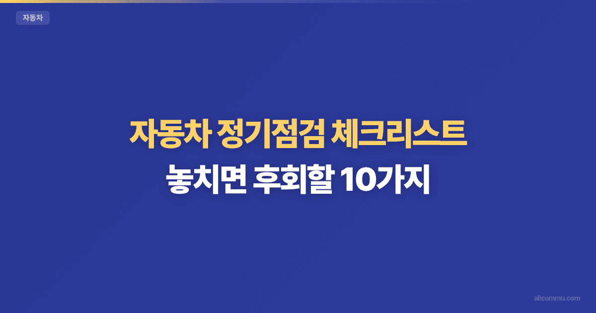 자동차 정기점검 체크리스트 — 시기별 필수 항목
