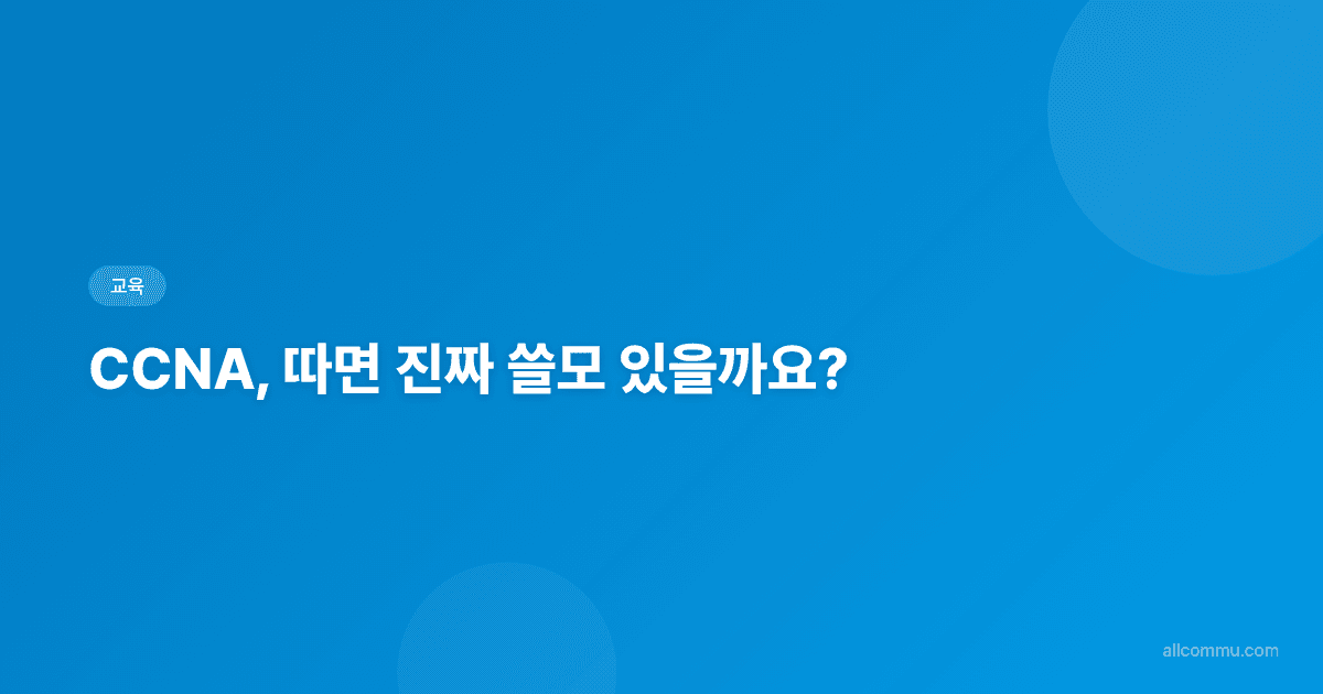 CCNA 자격증, 네트워크 전문가의 첫걸음: 완벽 가이드