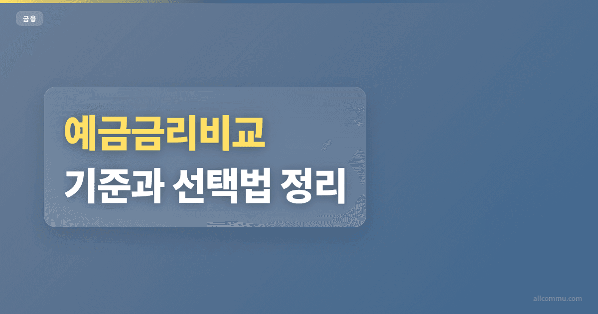 예금금리비교 은행별 조건 차이