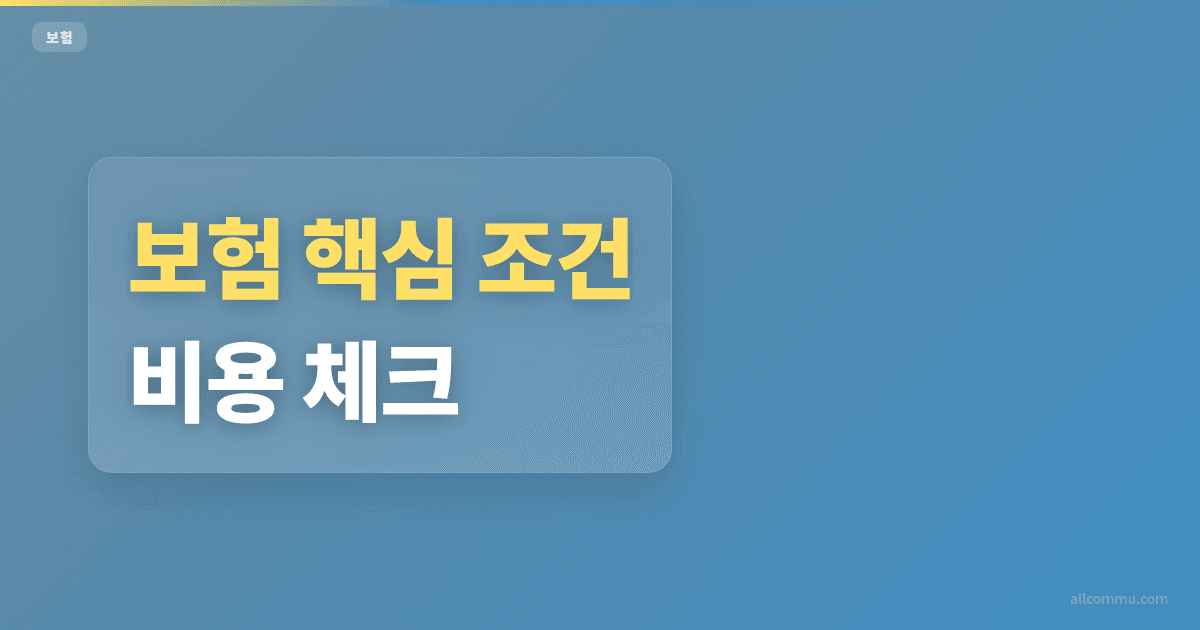 보험 조건과 주의점 정리