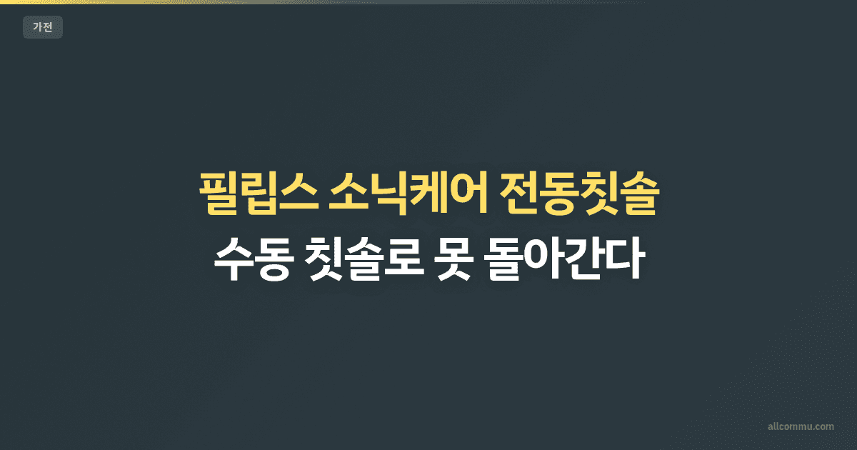 필립스 소닉케어 전동칫솔 — 수동 칫솔로 못 돌아간다