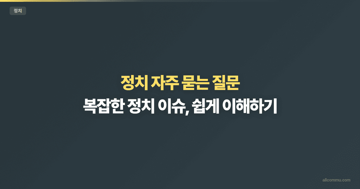 정치 FAQ — 투표, 국민청원, 정책 궁금증 해결