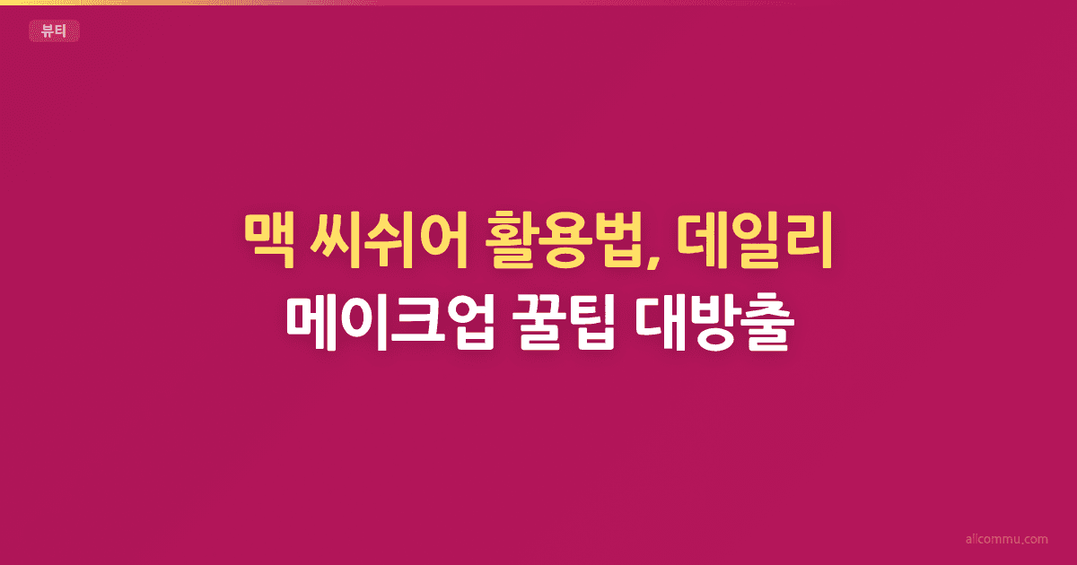 맥 씨쉬어 활용법, 데일리 메이크업 꿀팁 대방출