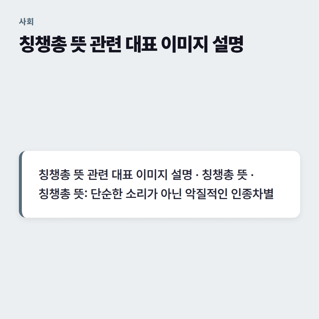 칭챙총 뜻: 왜 이 단어가 차별적 언어인가
