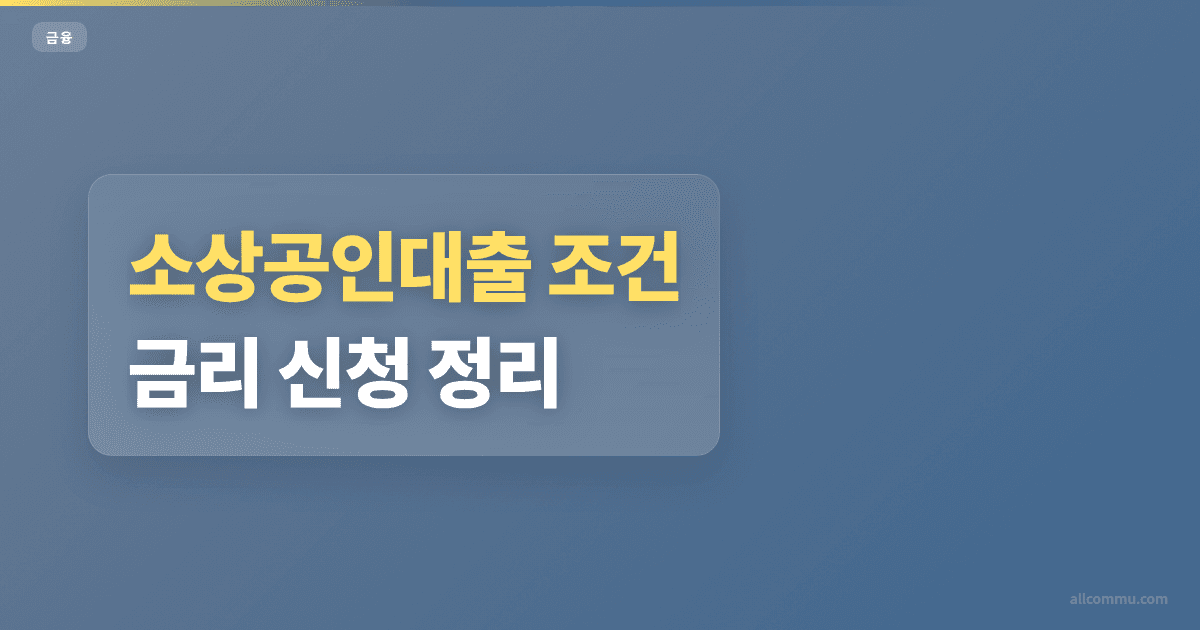 소상공인대출 조건 비교, 금리와 한도