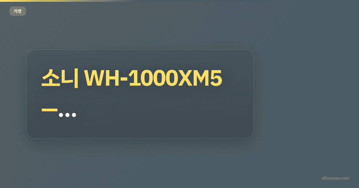 소니 WH-1000XM5 — 에어팟 맥스 대신 고른 이유