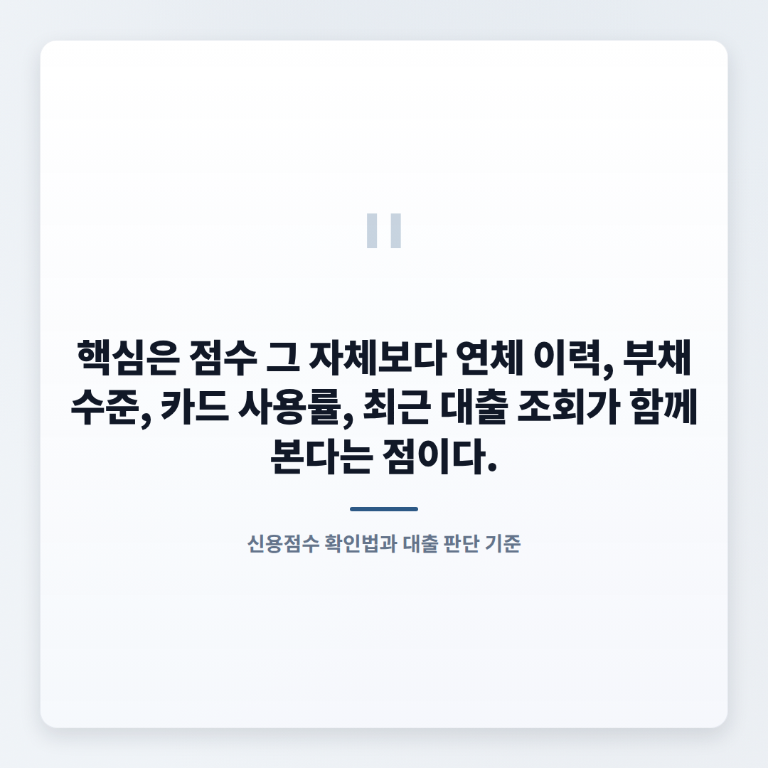 신용점수 몇 점이 기준인가 — 조회·대출 영향 바로 판단 - quote