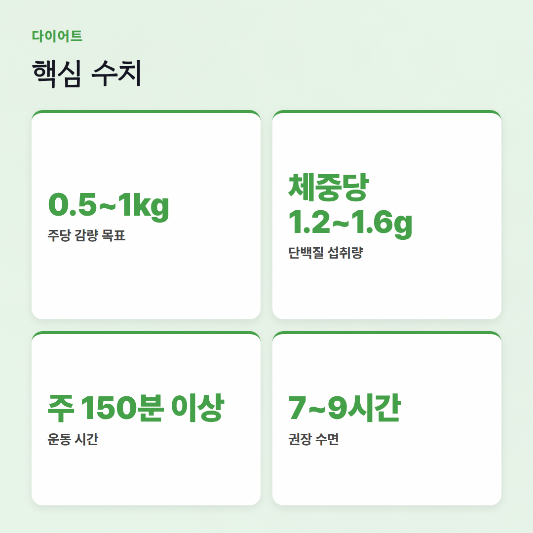 다이어트 자주 묻는 질문: 핏코치가 답해줄게! - 핵심 수치