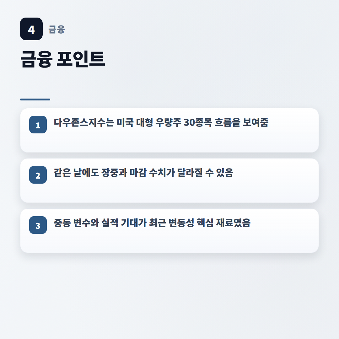 다우존스지수 핵심정리 — 보는법과 체크포인트 - key points