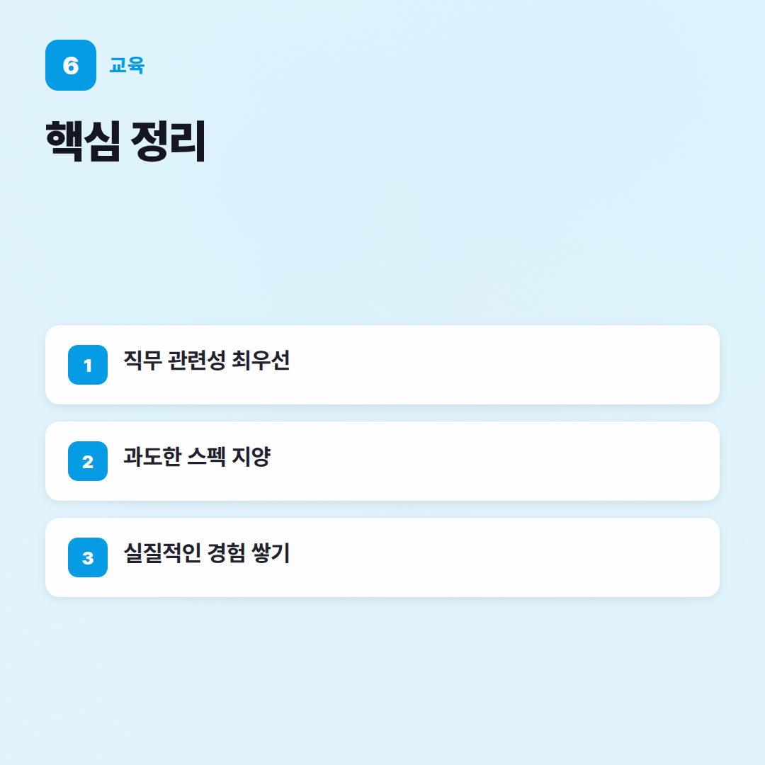 교육 자주 묻는 질문: 취업 선배의 현실적인 조언 - 핵심 포인트