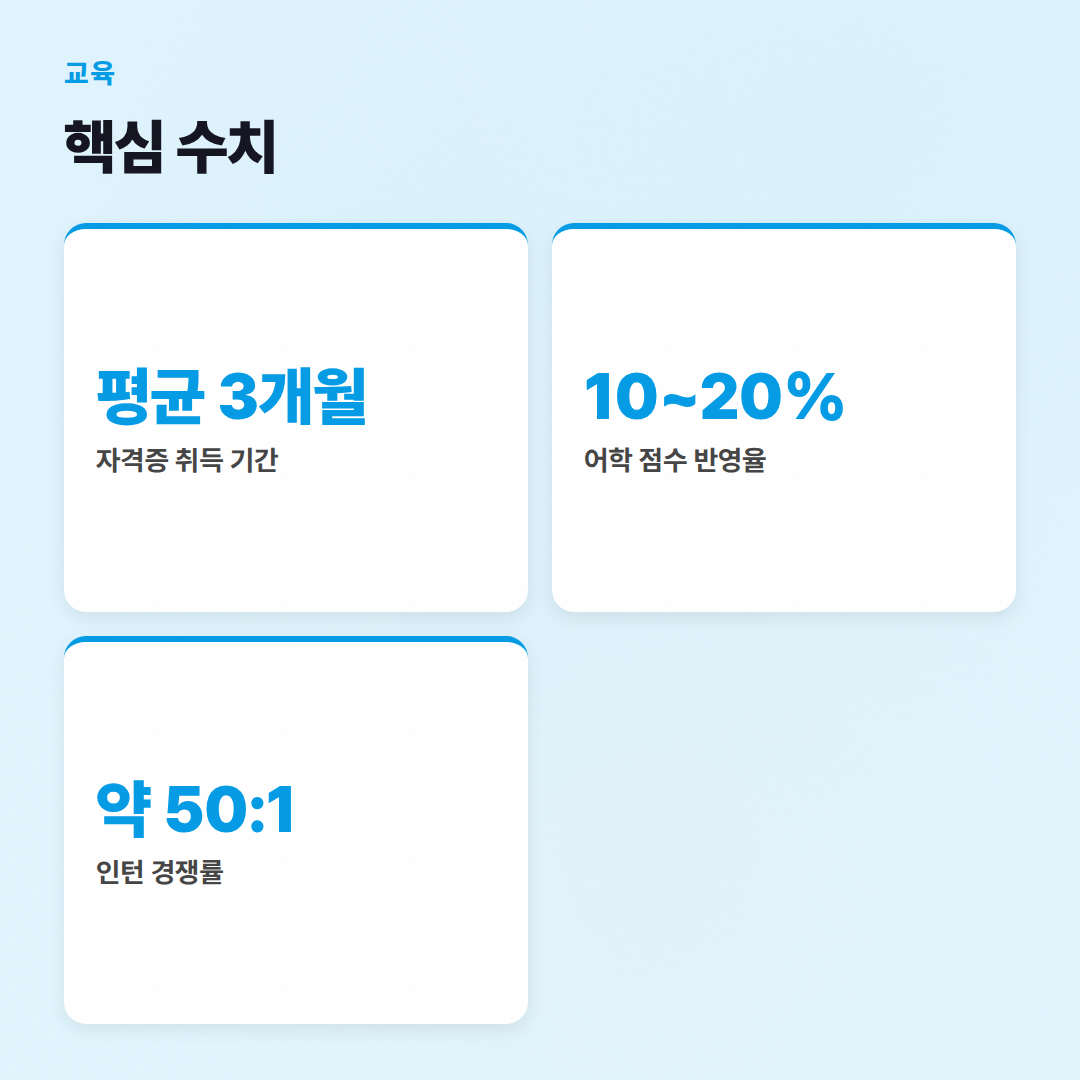 교육 자주 묻는 질문: 취업 선배의 현실적인 조언 - 핵심 수치