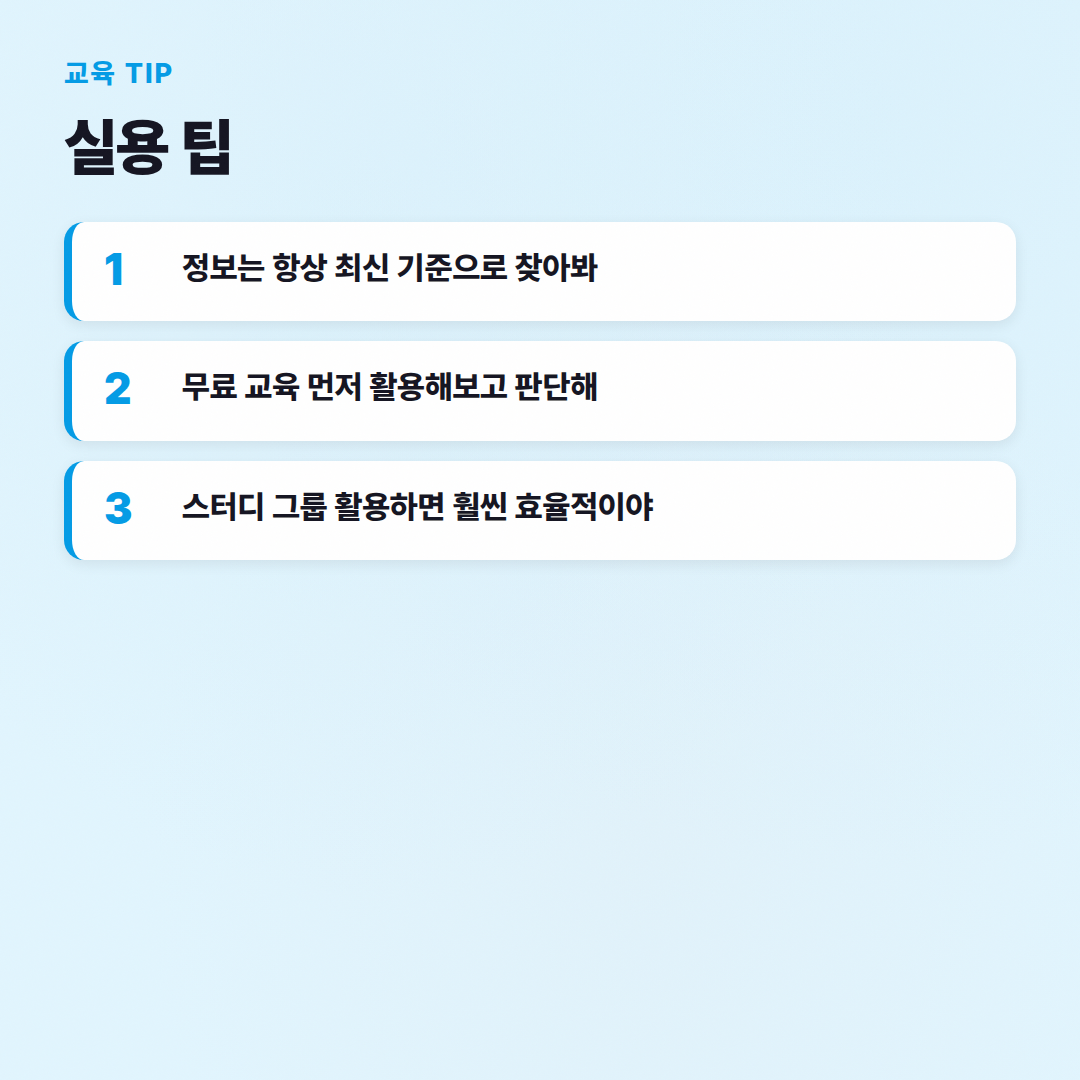 교육 자주 묻는 질문: 취업 선배의 현실적인 조언 - 실용 팁