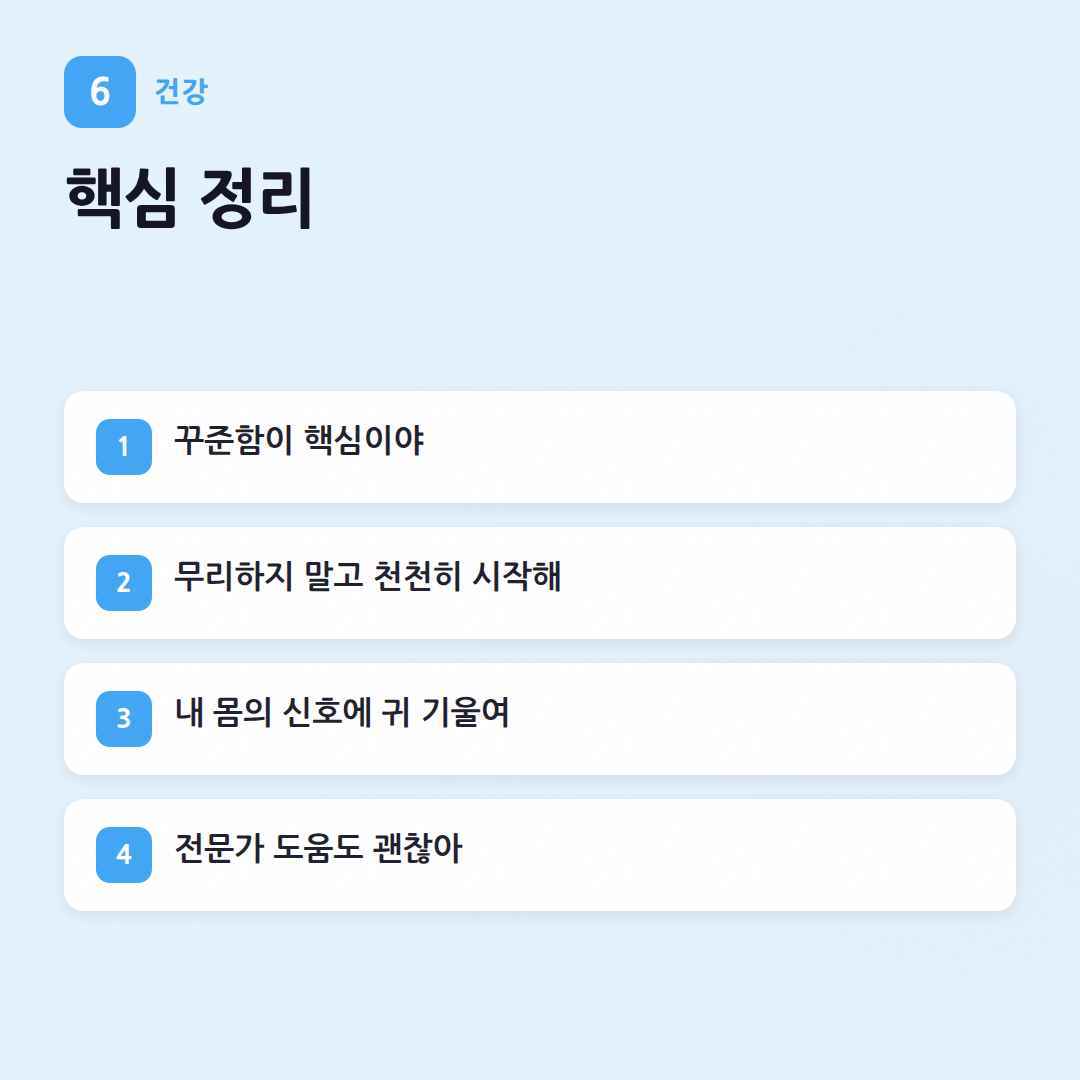 건강 관리 기본 가이드: 핏코치가 알려주는 핵심 습관 - 핵심 포인트