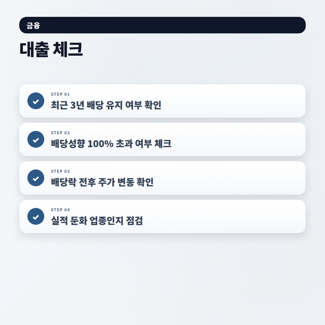 배당금높은주식 고르는 법 — 수익률 함정까지 정리 - checklist