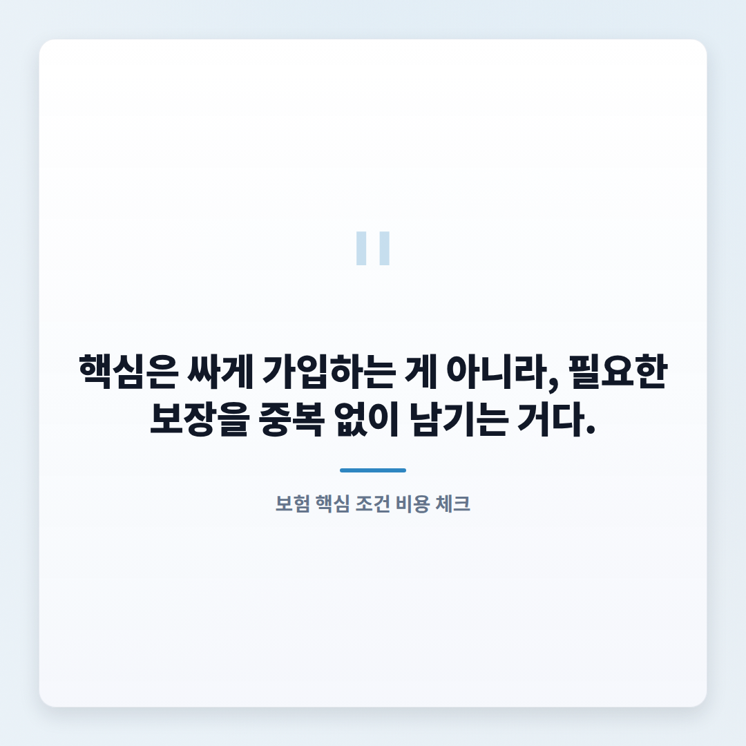 보험 핵심정리 — 조건·금액 바로확인 - quote