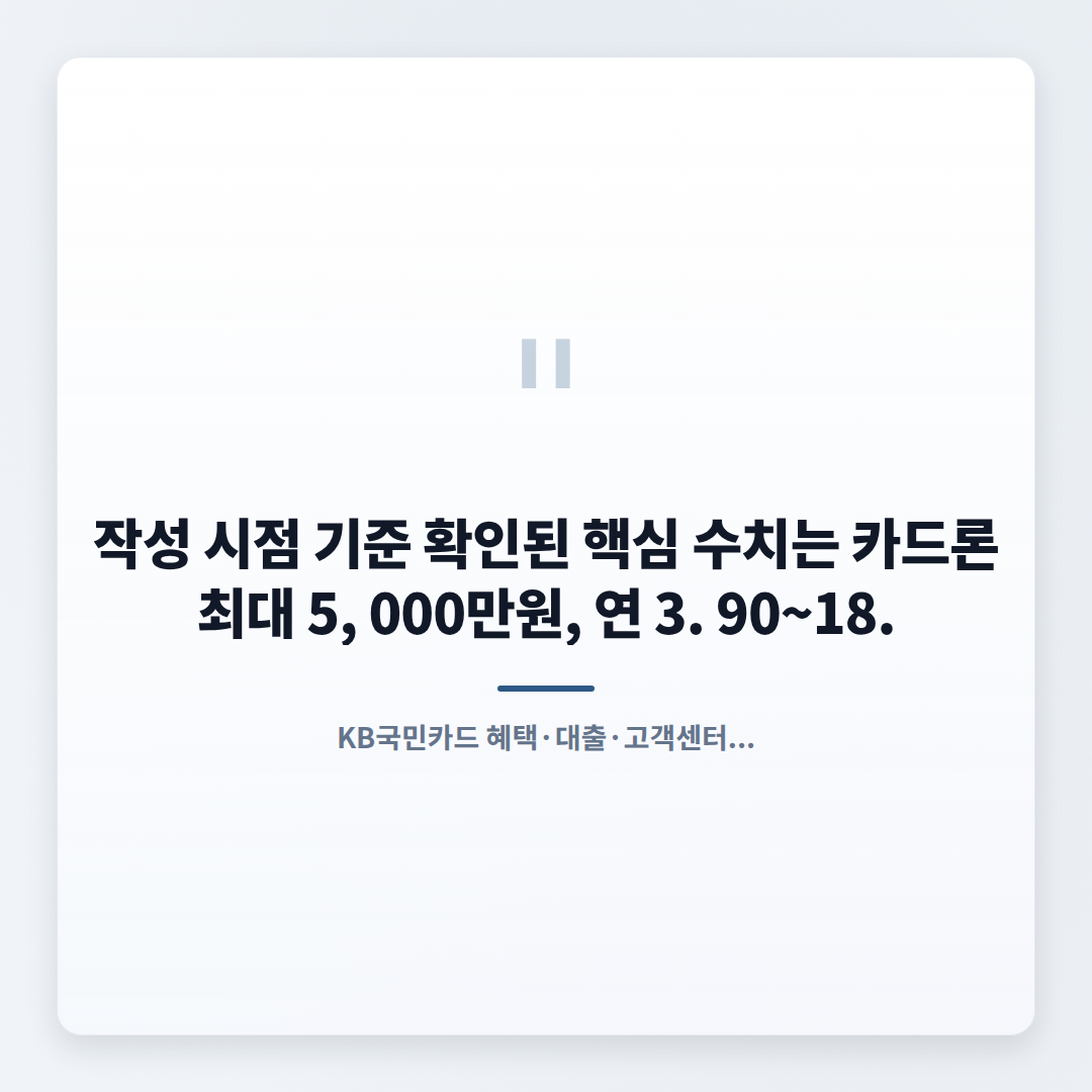 KB국민카드 핵심정리 — 신청·혜택·대출 확인 - quote