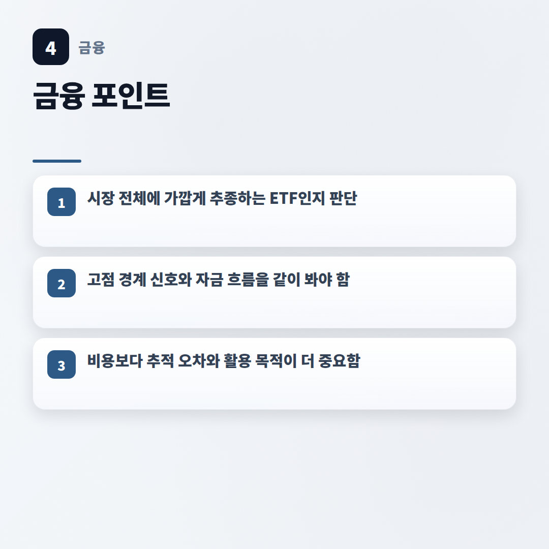KODEX코스피 — 대상·비용·매수 기준 - key points