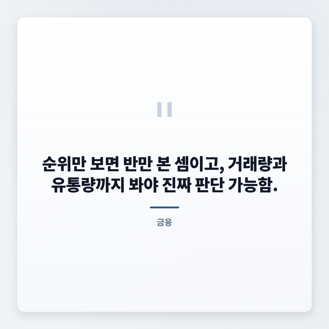 시가총액순위 보는법 — 주식·코인 비교 핵심 - quote