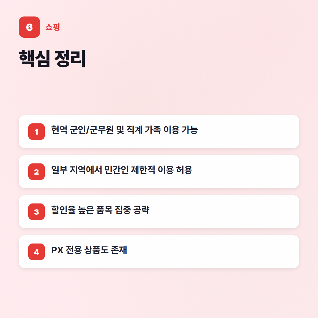 군영외 마트, 민간인 이용 가능? 가격은? - 핵심 포인트