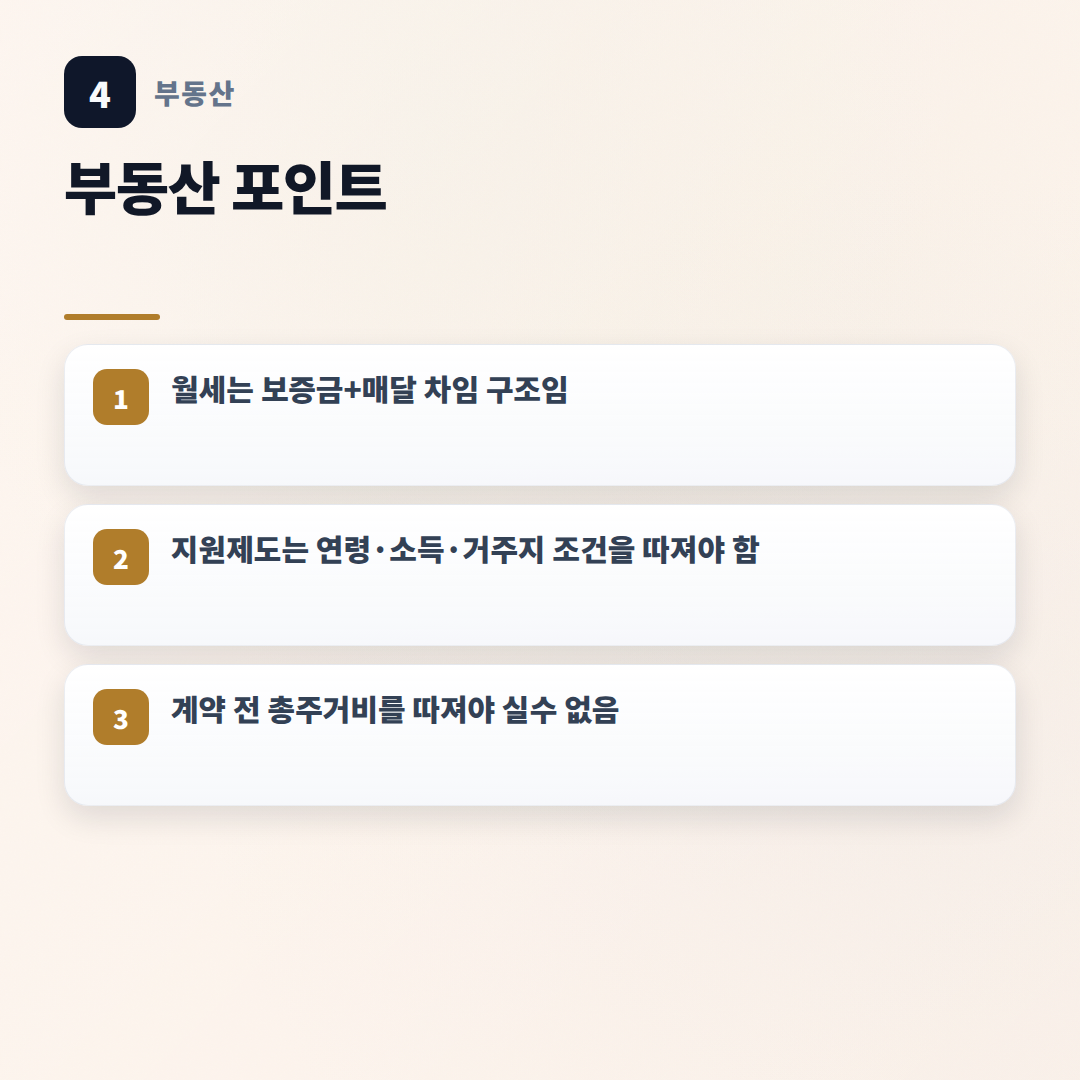 월세 뜻부터 계산까지 — 계약 전 체크포인트 - key points