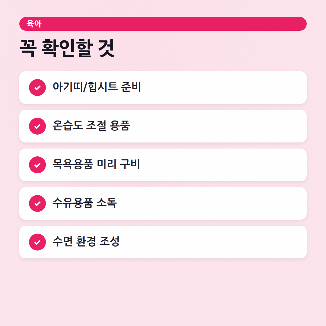 신생아 육아 가이드: 초보맘도 안심! 꿀팁 대방출 - 체크리스트