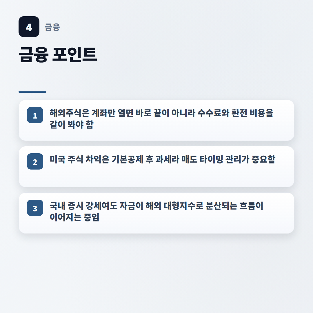 해외주식 시작법 — 수수료·세금 핵심정리 - key points
