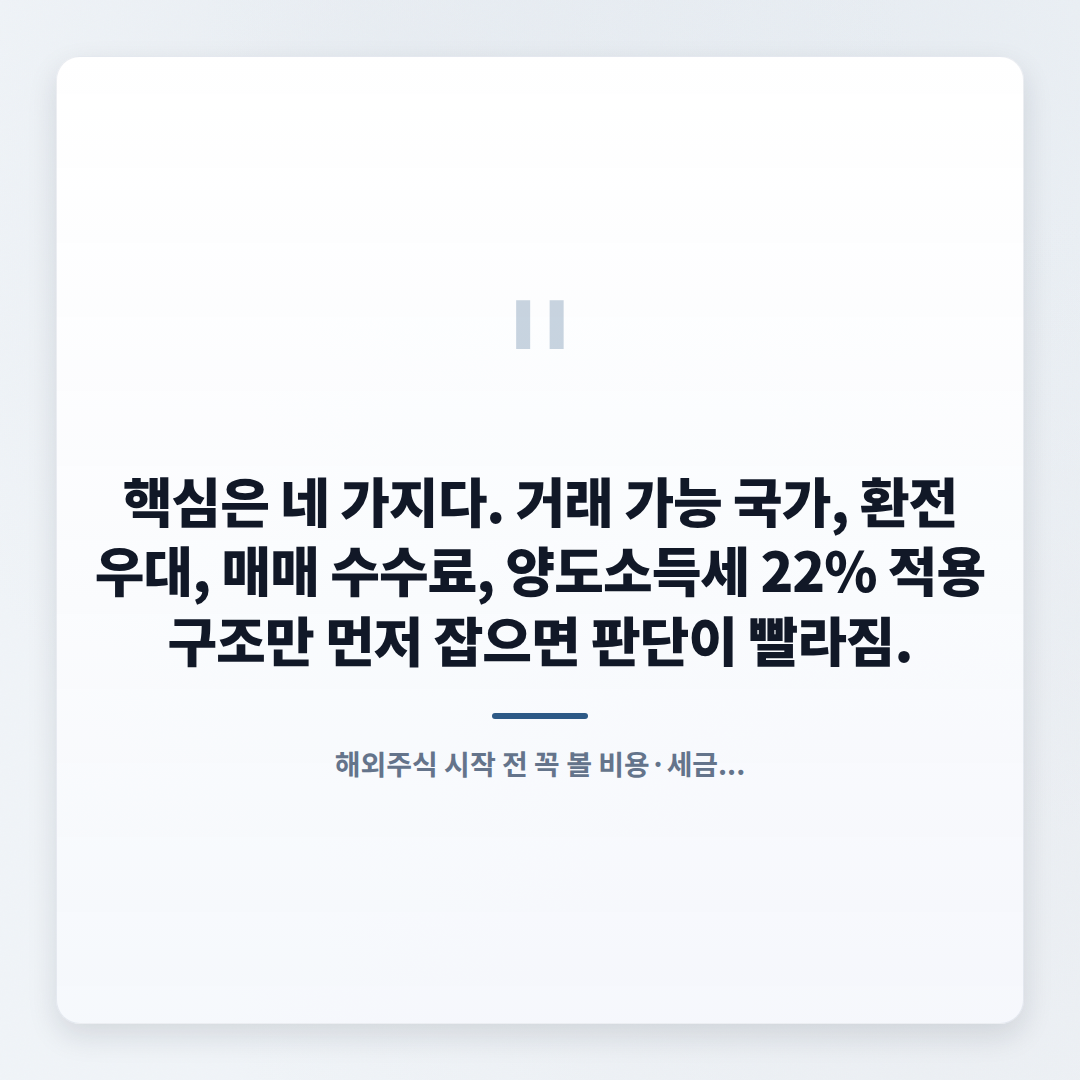 해외주식 시작법 — 수수료·세금 핵심정리 - quote