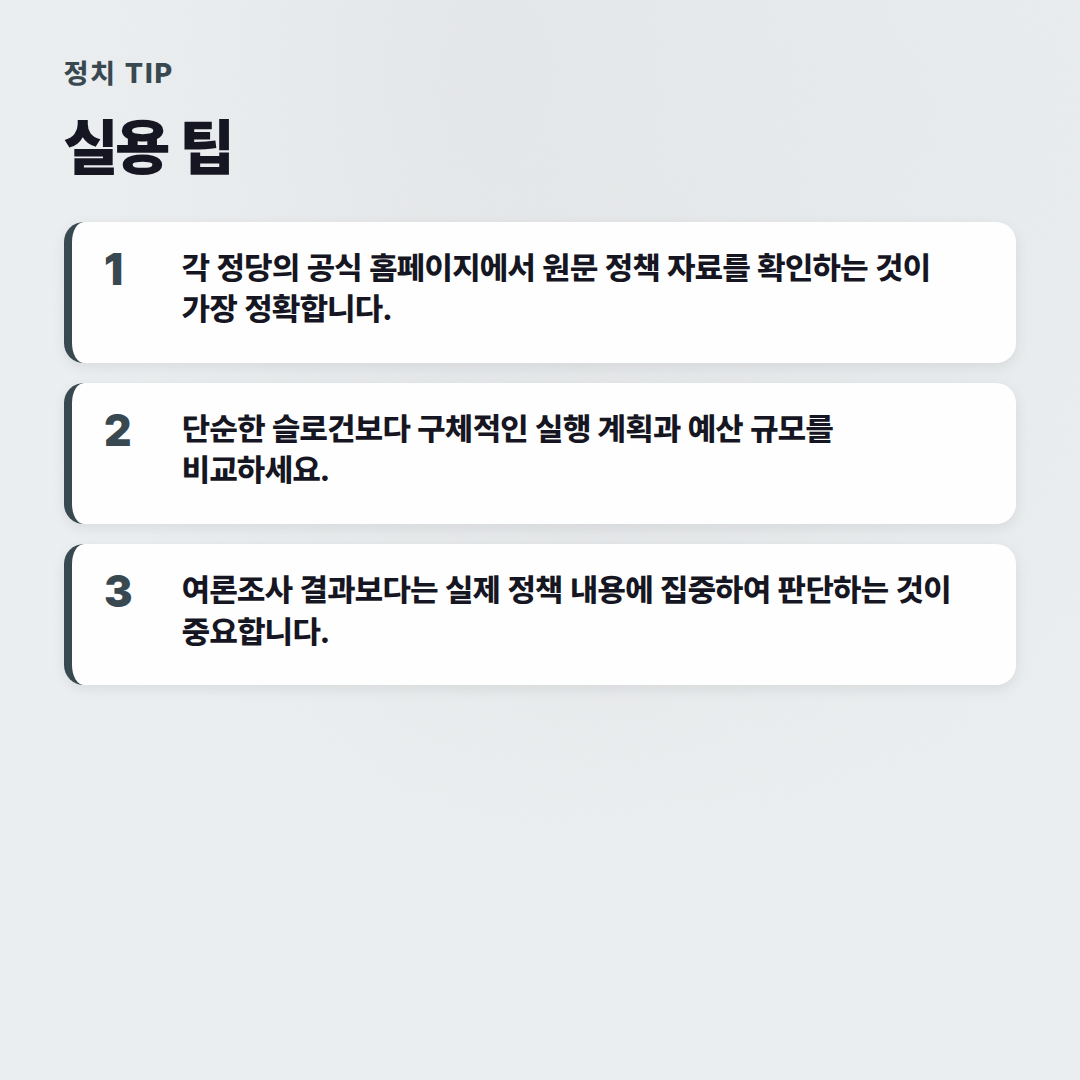 정당 정책 비교: 2026년 주요 이슈별 차이점 해부 - 실용 팁