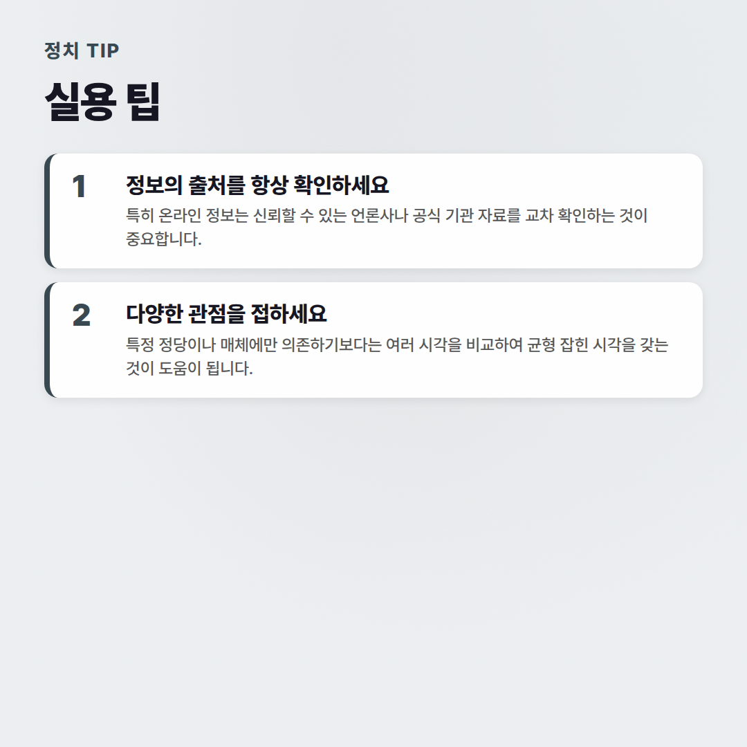 정치 기초 상식 가이드: 민주주의 작동 원리부터 선거의 모든 것 - 실용 팁