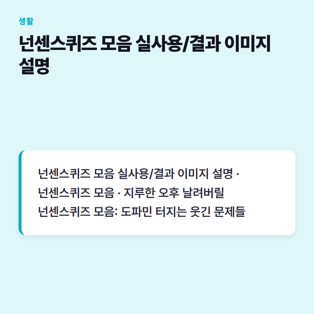 넌센스퀴즈 모음 실사용/결과 이미지 설명