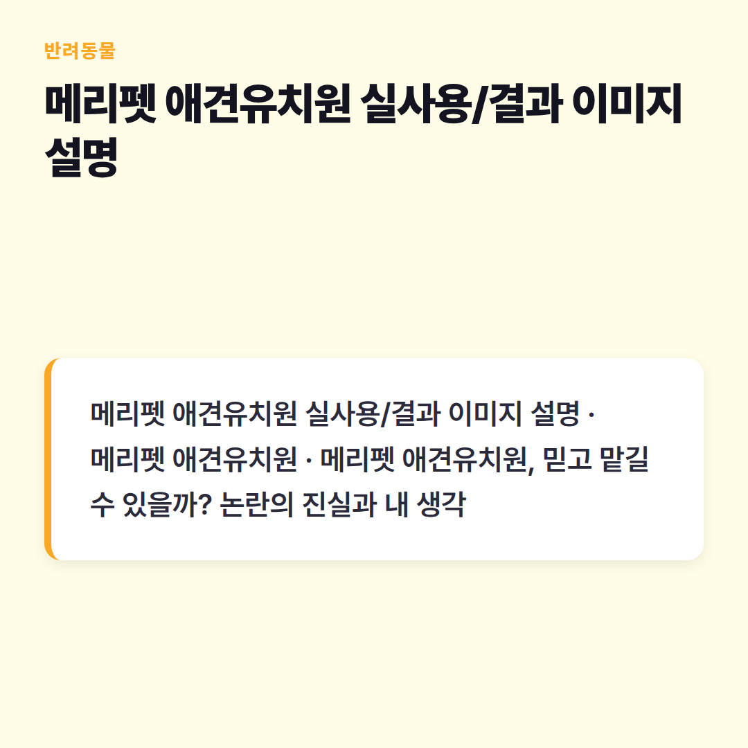 메리펫 애견유치원 실사용/결과 이미지 설명