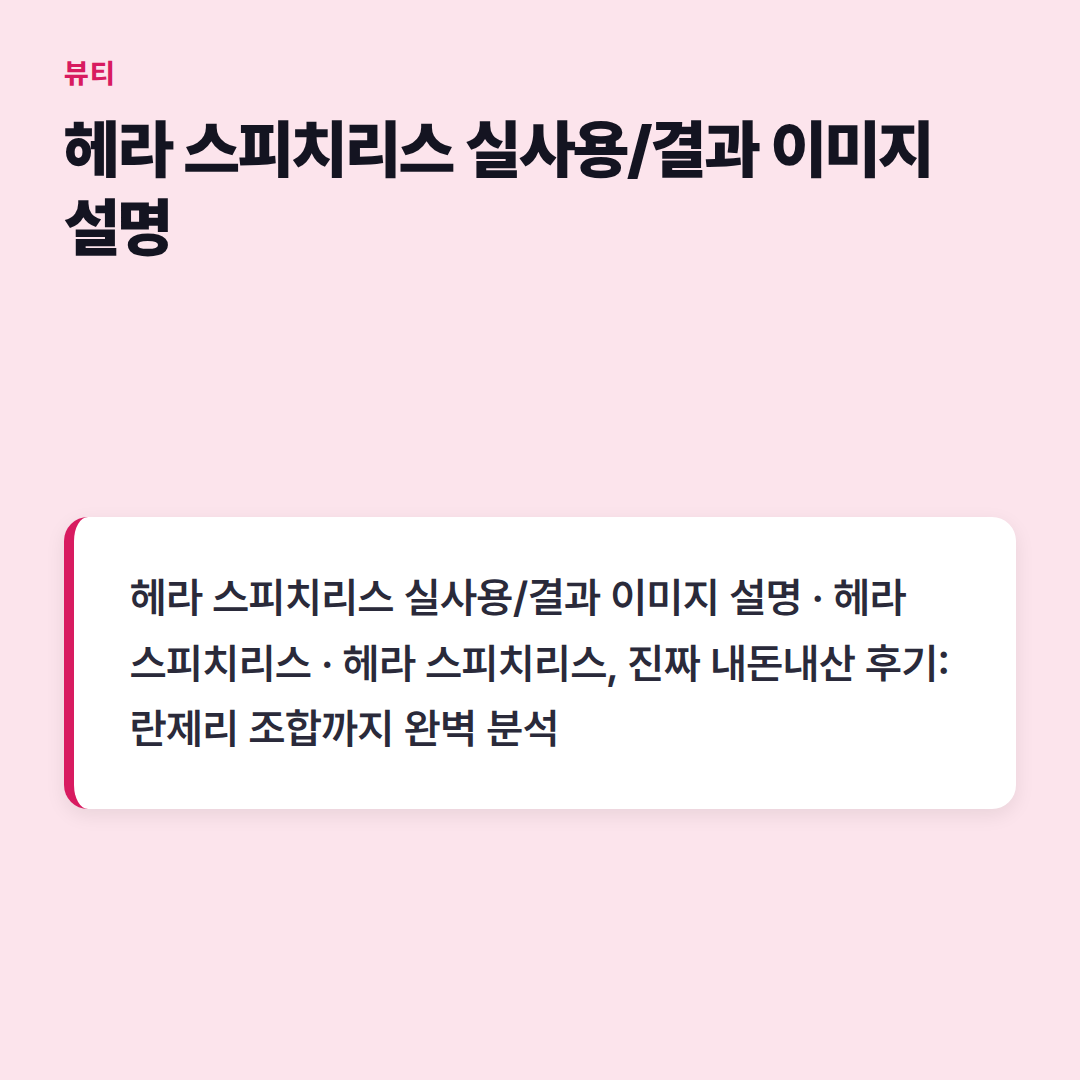 헤라 스피치리스 실사용/결과 이미지 설명