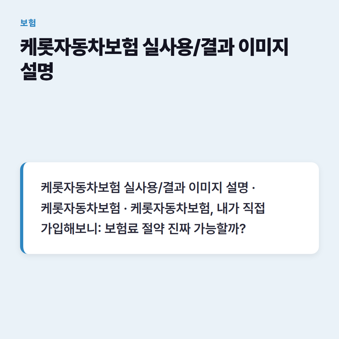 케롯자동차보험 실사용/결과 이미지 설명