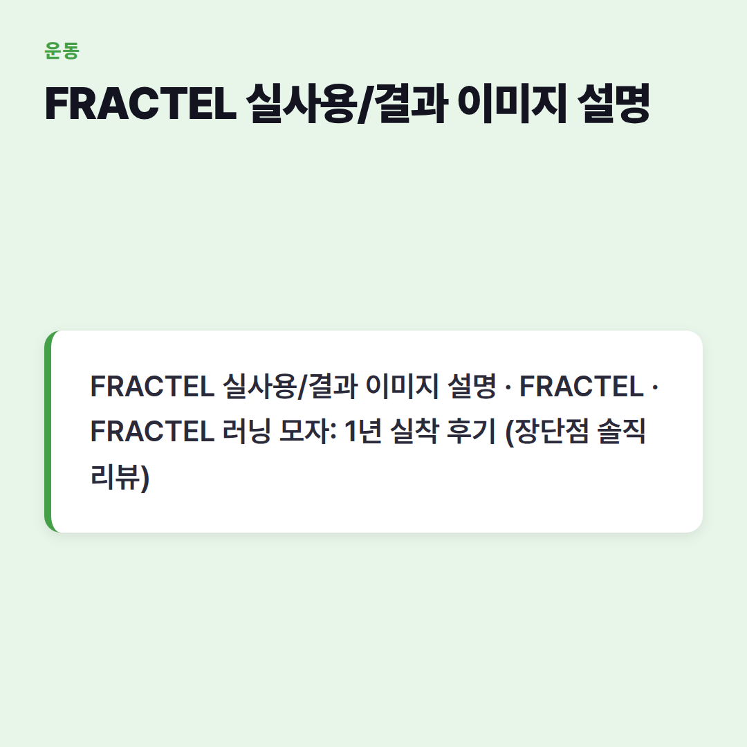 FRACTEL 실사용/결과 이미지 설명