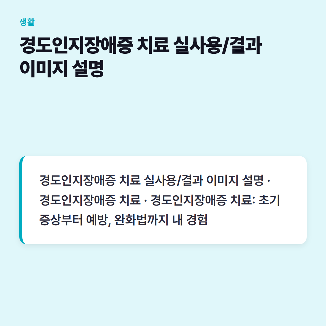경도인지장애증 치료 실사용/결과 이미지 설명