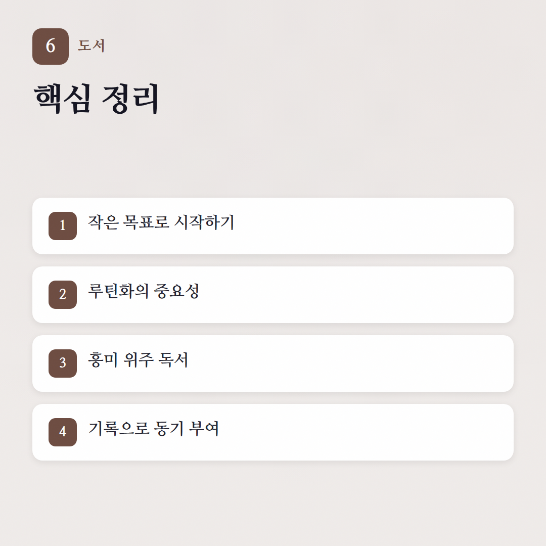 책벌레의 독서 습관 만들기 가이드: 월 10권 읽는 비결 - 핵심 포인트