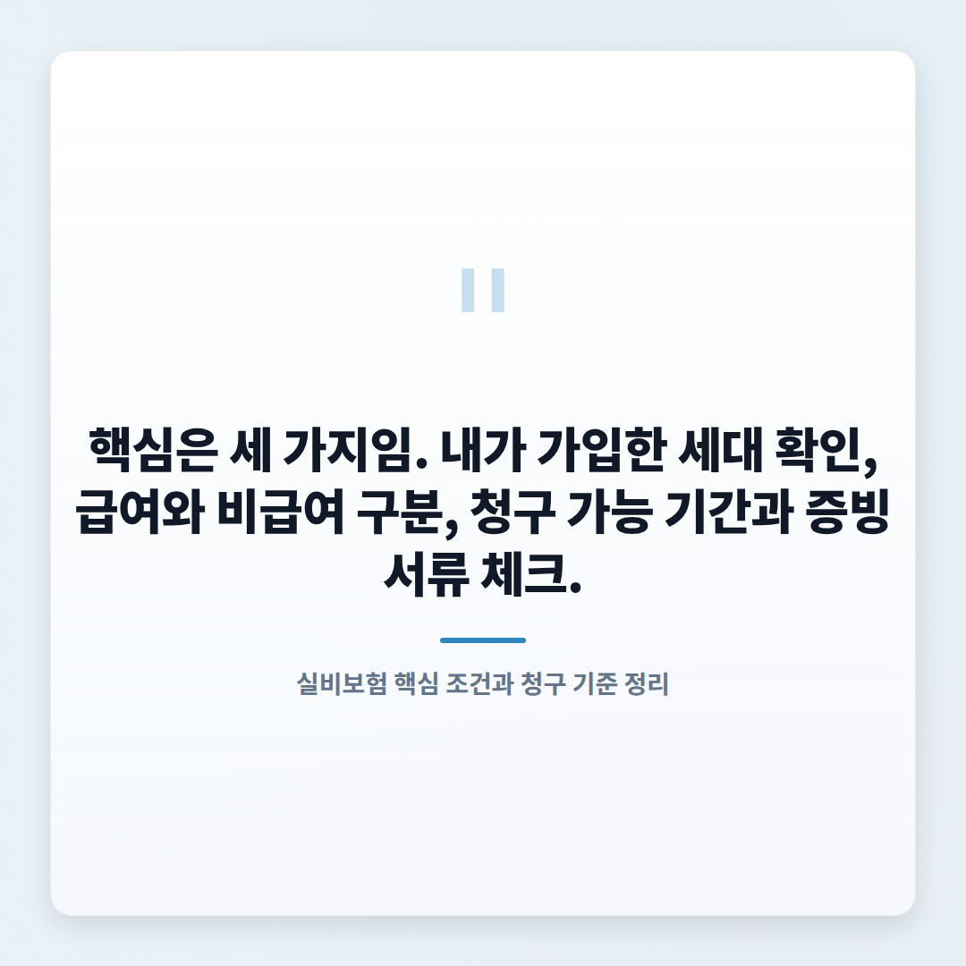실비보험 핵심정리 — 보장·청구·주의점 - quote
