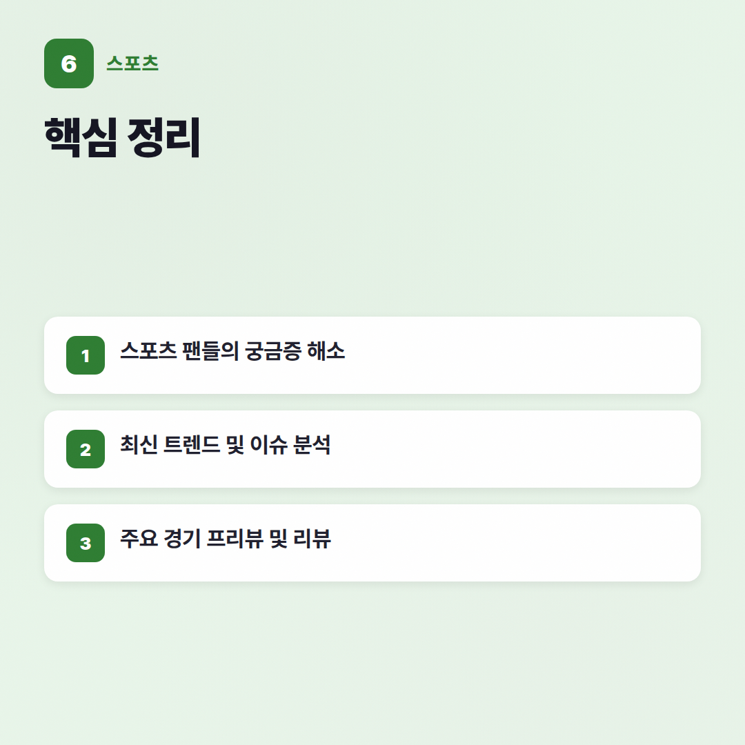 스포츠 자주 묻는 질문: 팬심 가득! 최신 정보 정리 - 핵심 포인트