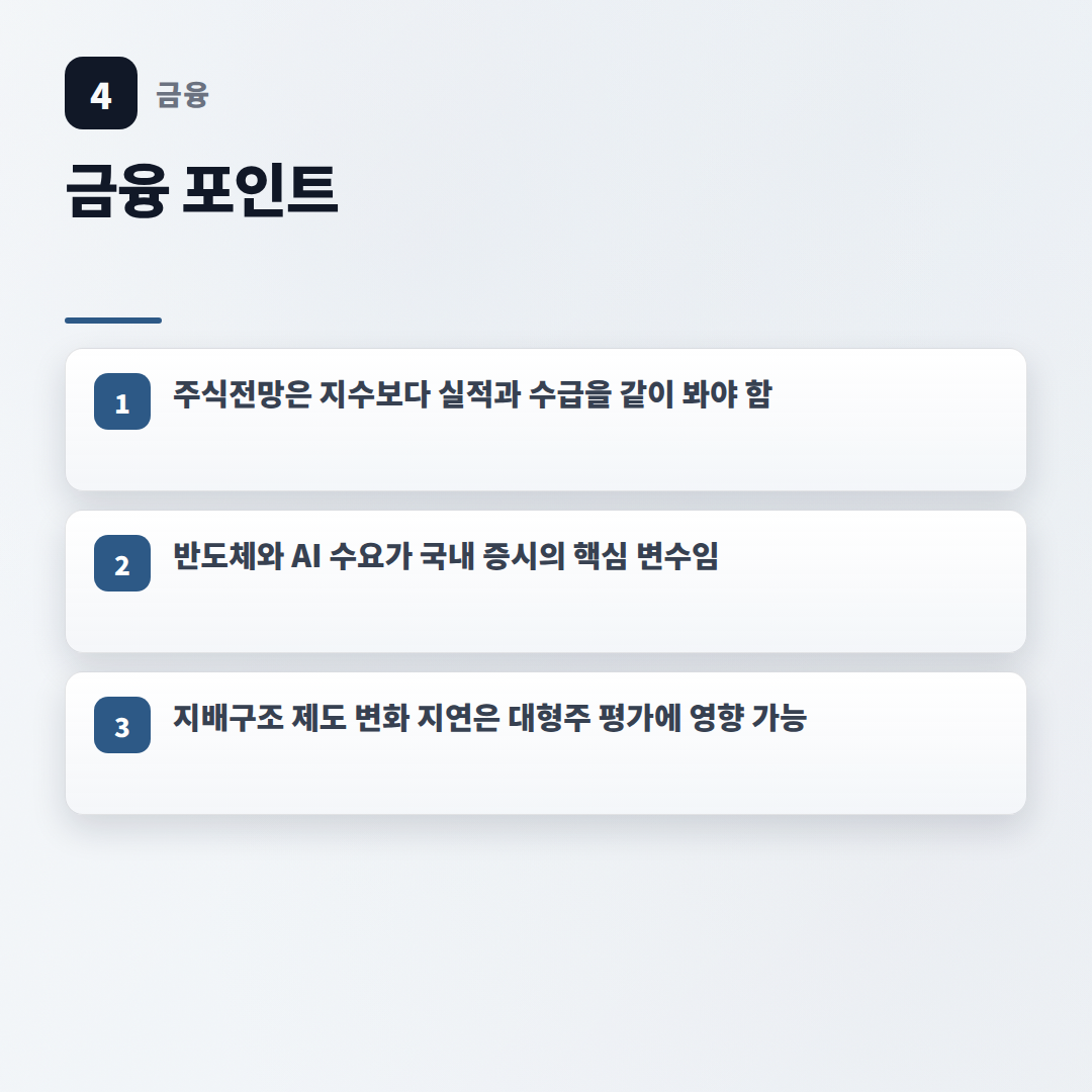 주식전망 — 지금 볼 지표와 판단 기준 - key points