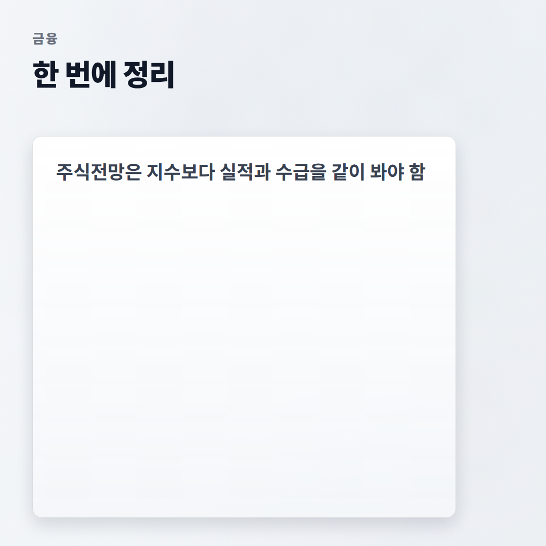 주식전망 — 지금 볼 지표와 판단 기준 - summary