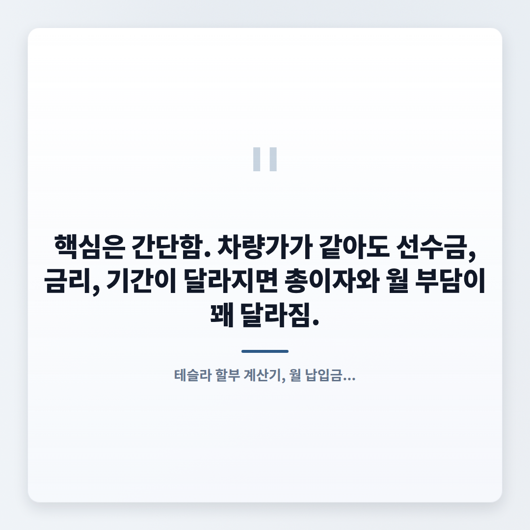 테슬라 할부 계산기 — 월 납입금 정확히 알기 - quote
