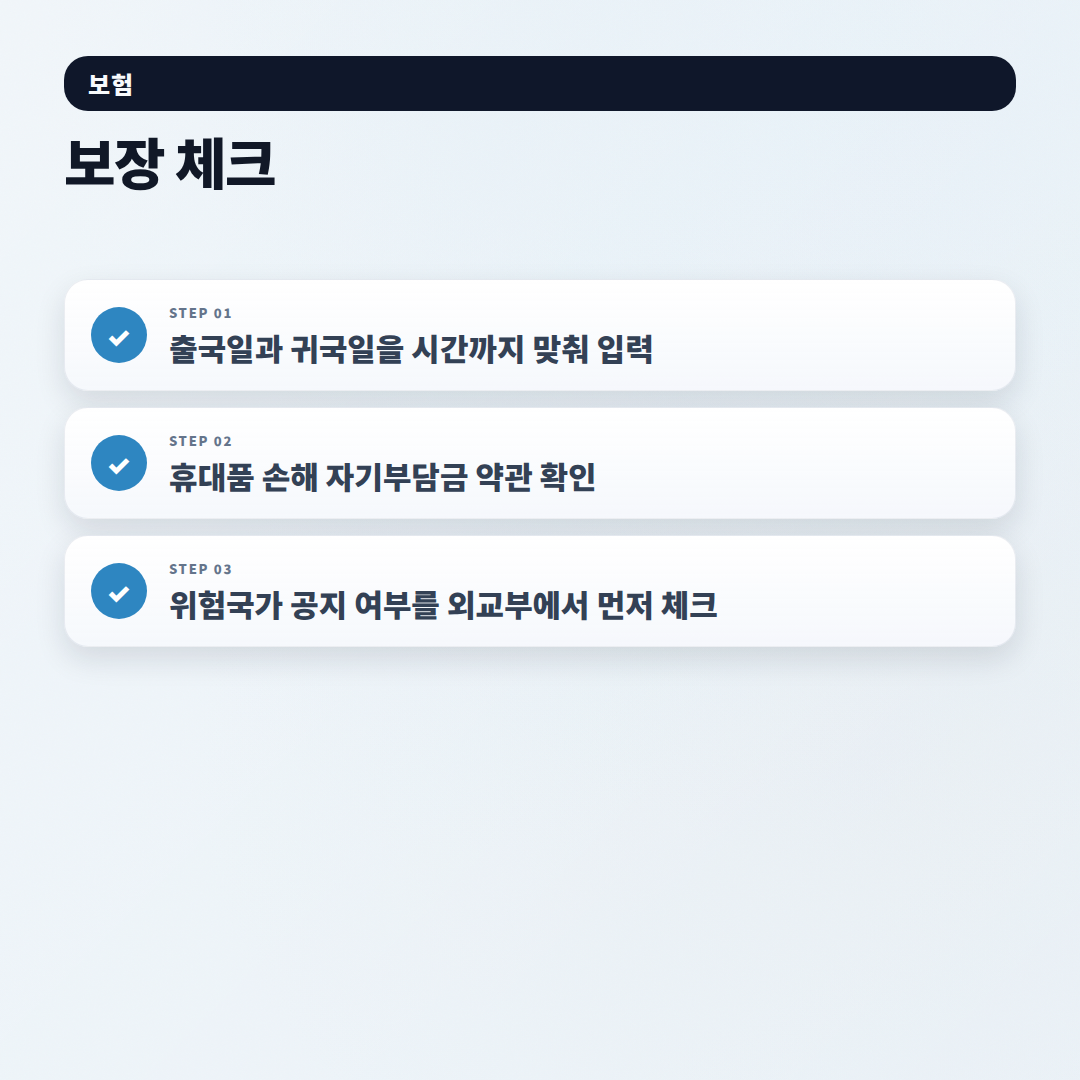해외여행자보험 가입법 — 비용·보장 핵심정리 - checklist