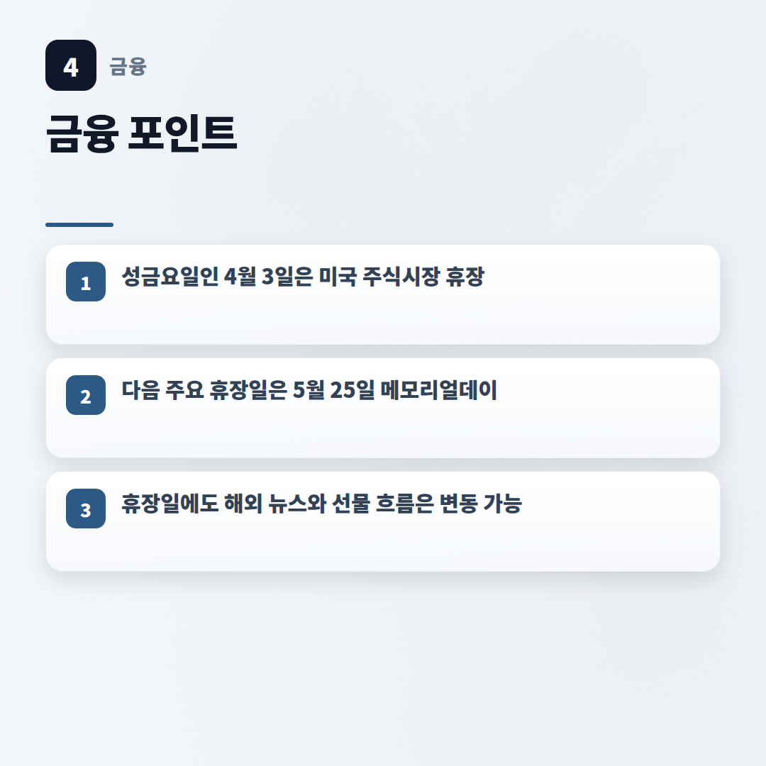 미국증시휴장일 총정리 — 2026년 일정과 체크포인트 - key points