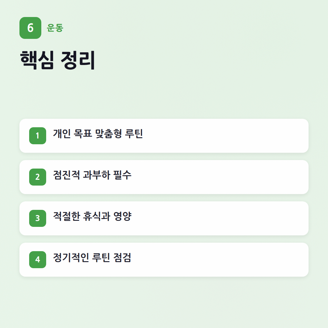 운동 루틴 체크리스트: 효율 2배 높이는 핏코치 가이드 - 핵심 포인트